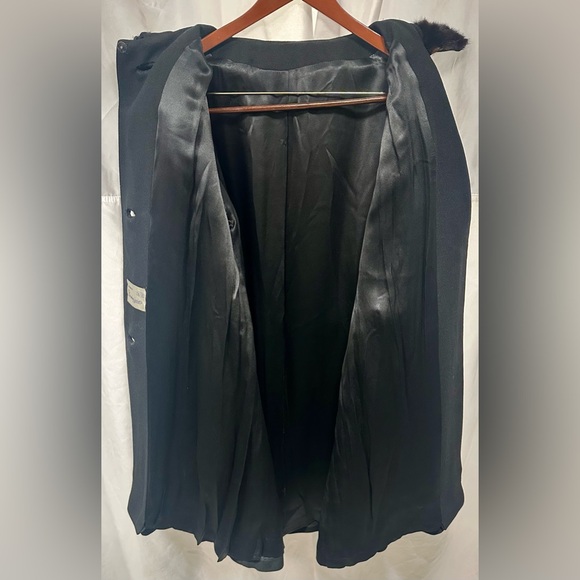 Vintage 60’s Braetan Juniors Black Coat Mink Collar Large EUC Union Made USA - Picture 7 of 12
